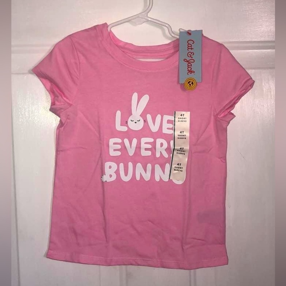 NWT Cat and Jack Love Every Bunny t shirt size 4t